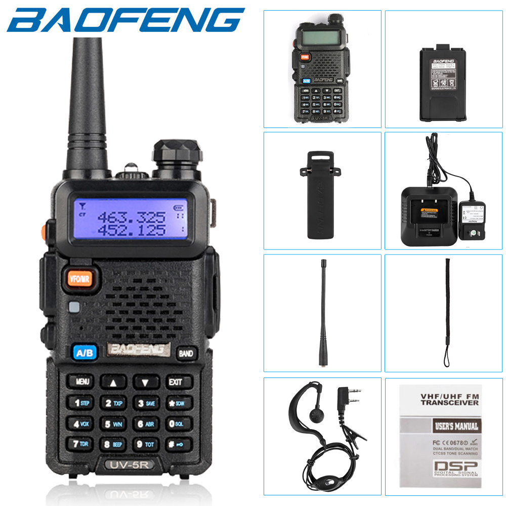 5x BAOFENG UV-5R Two Way Radio Dual Band Portable 5W Walkie Talkie Transceiver