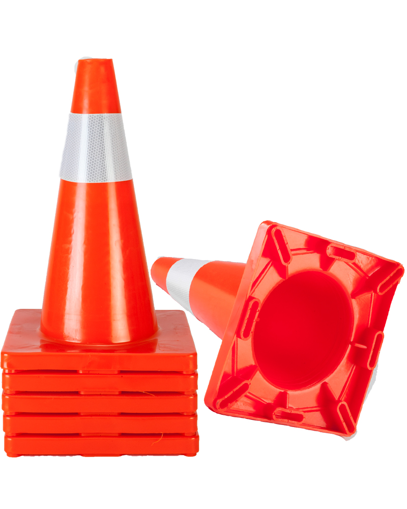 16 pack Parking Cones Safety Cones Road Cones Construction Cones Street Cone Traffic Cones 18 Orange Cones with 2 Reflective Collars