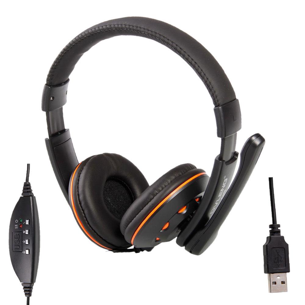 New OVQ5 USB Jack Stereo Headphone/Headset w Microphone for PC/Laptop